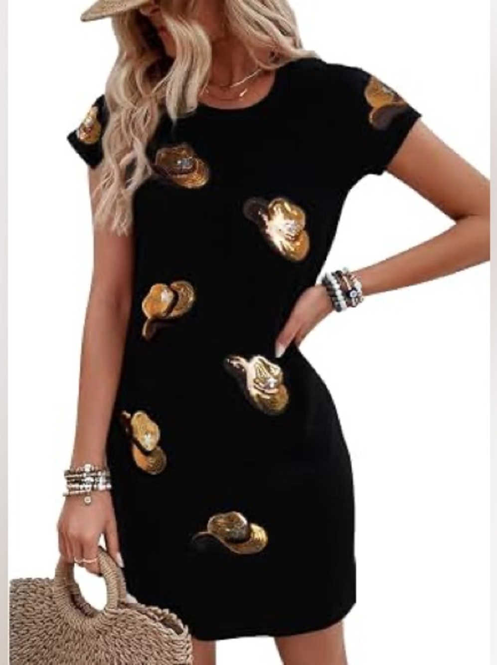 Western Dress for Women Sparkly Sequin Dresses Cowgirl Graphic Mini 2xl t shirt